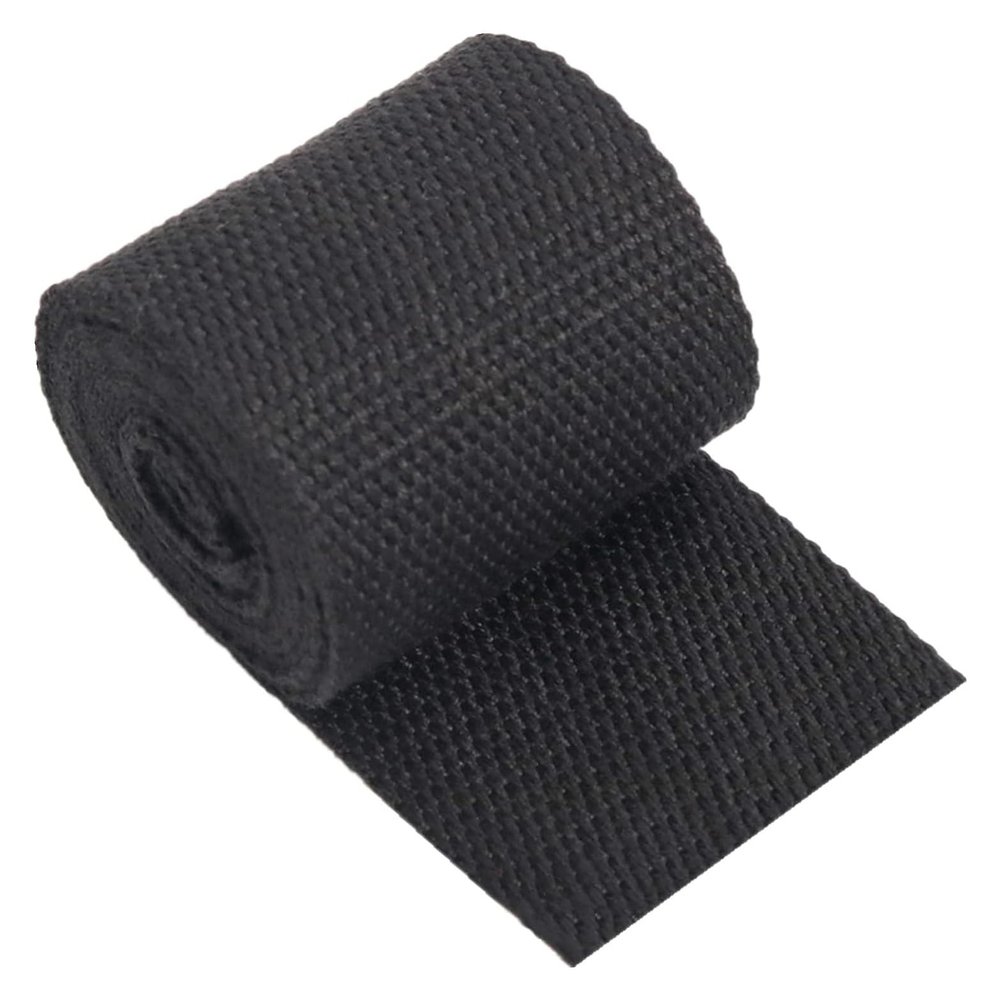 Canvas Cotton Webbing Straps 20mm Tape Upholstery Backpack Luggage Strapping DIY Crafts, 5/10/20Yards Length(Color:Wit, Size : 20MM x 5Yard) (Color : Black, Size : 20MM x 20Yard)
