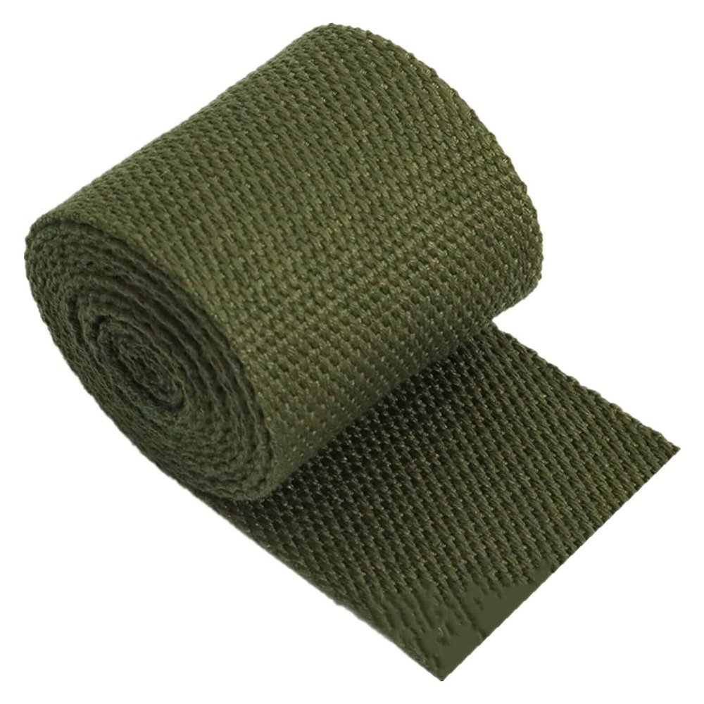 Canvas Cotton Webbing Straps 20mm Tape Upholstery Backpack Luggage Strapping DIY Crafts, 5/10/20Yards Length(Color:Wit, Size : 20MM x 5Yard) (Color : Grn, Size : 20MM x 20Yard)