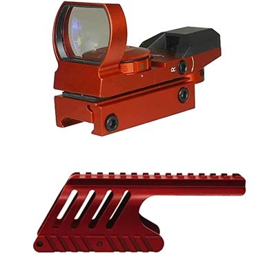 GOTICAL Saddle Scope Mount for 12GA 870 with Reflex Sight Red Green Reticles with Weaver Picatinny Rail Mount (Red Saddle Mount & Reflex Sight)