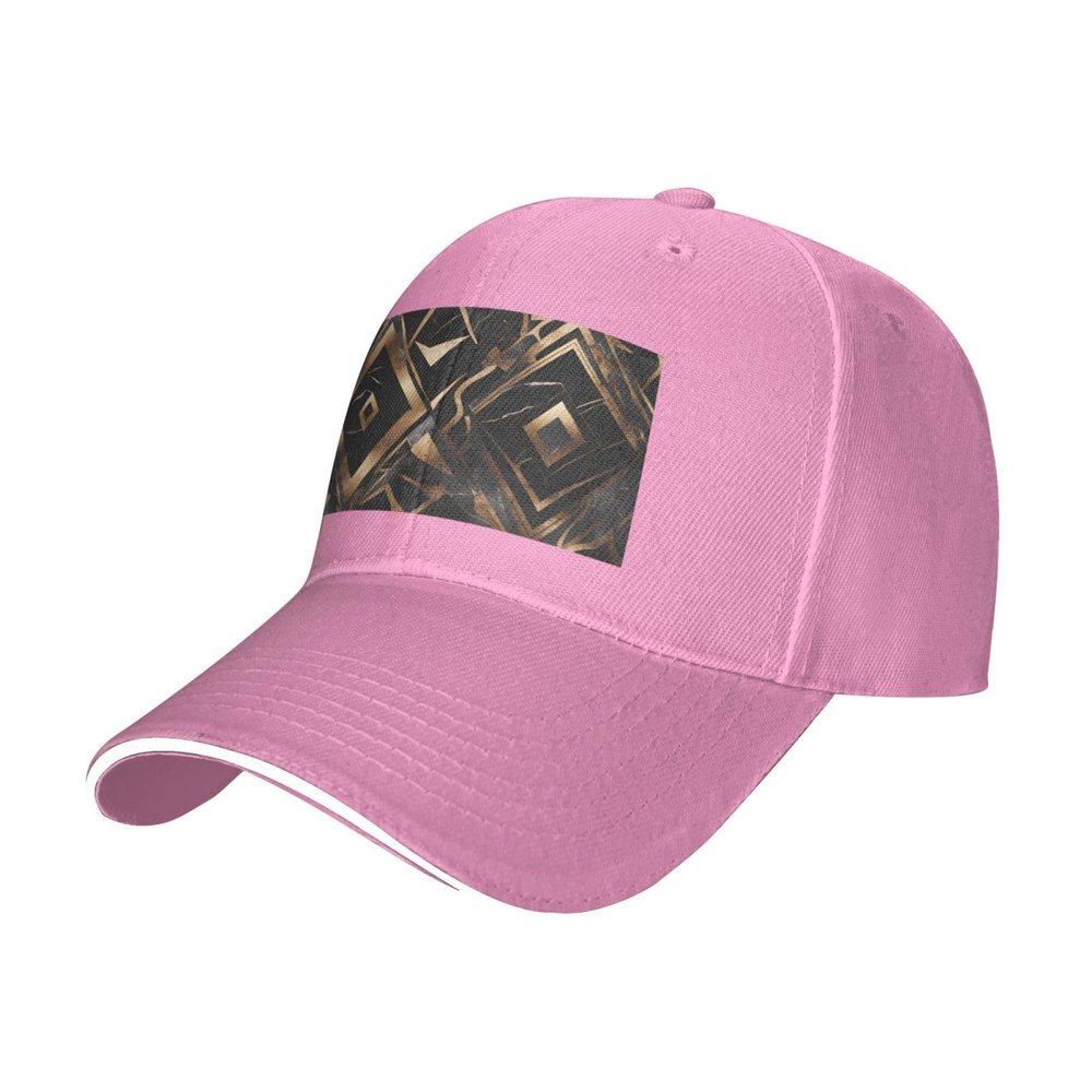 YYHWHJDE Black Gold Stone Pattern Picture Unisex Baseball Cap Pink : Breathable, Lightweight