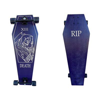 Coffin Death Tarot Purple Skateboard | Longboard | 42x12 | Coffin Croozer