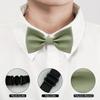 BEWDIO Sage Green Baby Bow Tie, Solid Pre Tied Bow Ties for Boys Toddler Adjustable Kids Bowties for Wedding Party (58-09) view 2