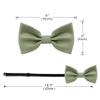 BEWDIO Sage Green Baby Bow Tie, Solid Pre Tied Bow Ties for Boys Toddler Adjustable Kids Bowties for Wedding Party (58-09) view 4