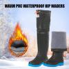 VesFy Hip Waders Lightweight Fishing Hip Wader for Men, PVC Warm Hip Boots with Cleated Outsole, No Leaks Water (Color : Black, Size : 9.5) view 3