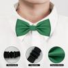 BEWDIO Green Bow Ties for Boys Pre Tied Toddler Bow Tie Adjustable Kids Baby Bowties for Wedding Party (58-07) view 2