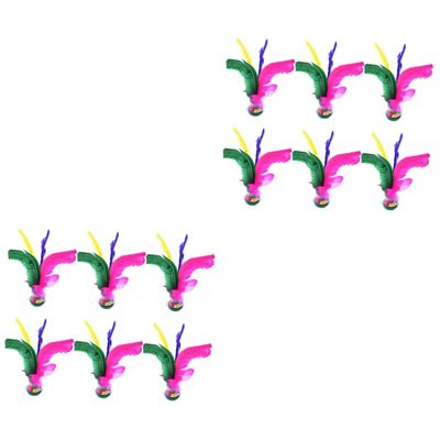 ibasenice 12pcs Colorful Kick Shuttlecocks Chinese Kicking Shuttlecock Game for Boy Girl for Multiplayer Activity to Leg Strength Flexibility