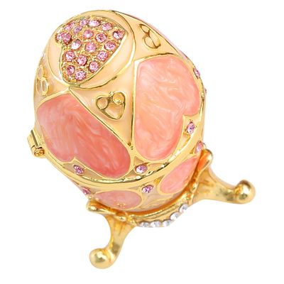 PRETYZOOM Box Vintage Ornaments Vintage Decorations Space Save present Caards Eggs Home Decor Rhinestone Jewelry Organizer Desktop Egg Decor Metal Rhinestones Ring Bracket Statue Utensils Alloy