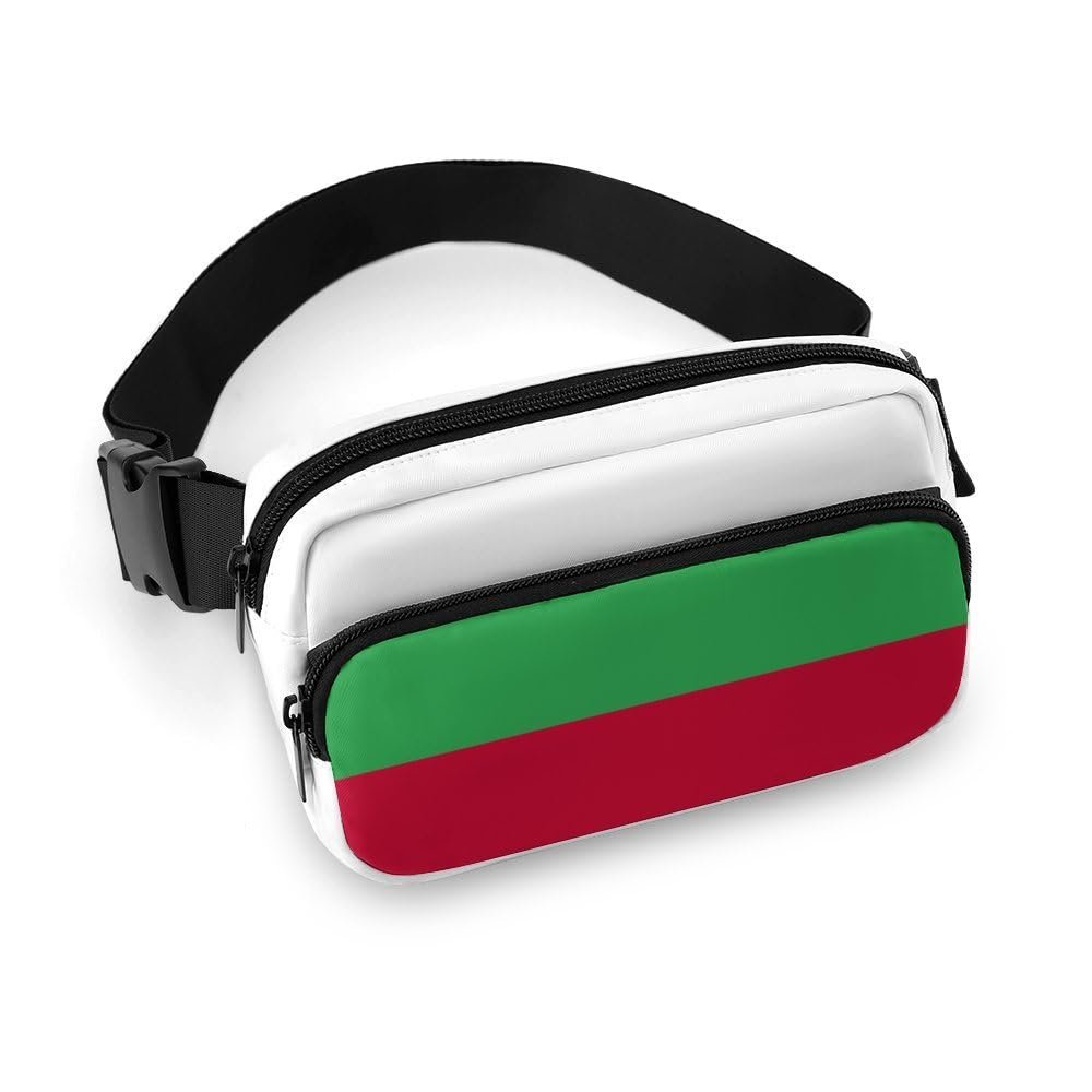 Bulgarian Flag Unisex Mini Belt Bag with Adjustable Strap Small Fanny Pack Crossbody Chest Bag