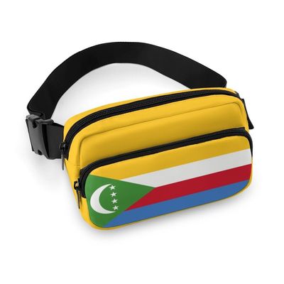 Comorian Flag Unisex Mini Belt Bag with Adjustable Strap Small Fanny Pack Crossbody Chest Bag