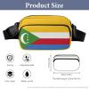 Comorian Flag Unisex Mini Belt Bag with Adjustable Strap Small Fanny Pack Crossbody Chest Bag view 2