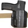 REVKEL Custom Kydex Molded OWB Belt Lock Loop Holster for Byrna EP/HD/SD/HDXL/SDXL/LE Gun. Black Carbon Fiber. Hand Crafted with Pride in Texas, USA (Byrna HD, Left Hand Draw) view 1