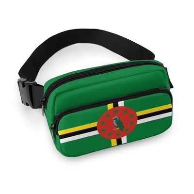 Dominica Flag Unisex Mini Belt Bag with Adjustable Strap Small Fanny Pack Crossbody Chest Bag