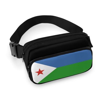 Djibouti Flag Unisex Mini Belt Bag with Adjustable Strap Small Fanny Pack Crossbody Chest Bag