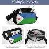Djibouti Flag Unisex Mini Belt Bag with Adjustable Strap Small Fanny Pack Crossbody Chest Bag view 3