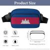 Cambodia Flag Unisex Mini Belt Bag with Adjustable Strap Small Fanny Pack Crossbody Chest Bag view 2