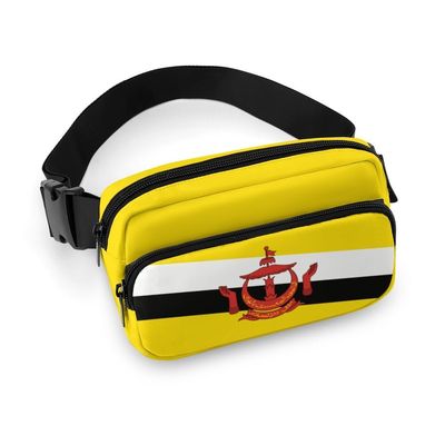 Brunei Flag Unisex Mini Belt Bag with Adjustable Strap Small Fanny Pack Crossbody Chest Bag