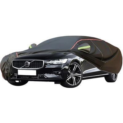 WOLWES Car Covers are Suitable for Volvo S60 2002-2024 All-Weather Windproof, Snowproof, Rainproof, UV-Protected and Breathable All-Season Universal with Side Door Zip Oxford Cloth Car Covers (Color