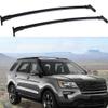 JINJIANCENG 2pcs Roof Rack Mount Top Rail Crossbar Luggage Carrier Set Aluminum Polished for Ford for Explorer 2016-2019 Black H164-5815 view 1