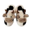 Soft and adorable cow cotton slippers warm full heel wrap home slippers