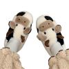 Soft and adorable cow cotton slippers warm full heel wrap home slippers view 2