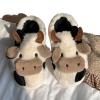 Soft and adorable cow cotton slippers warm full heel wrap home slippers view 3