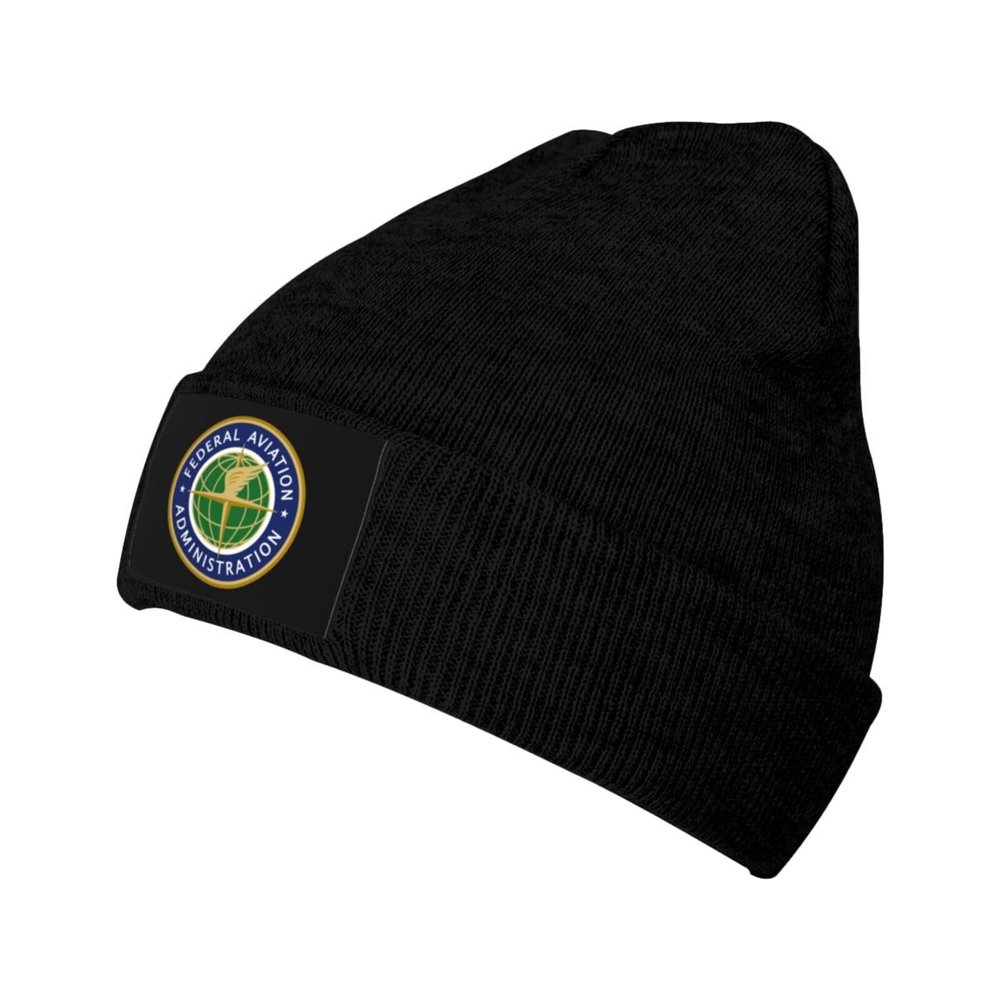 Seal of The United States Federal Aviation Administration Beanie Hat for Men Women Soft Warm Knit Skull Cap Winter Hats Ski Hat Black
