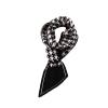 celwa Houndstooth small strip knitted scarf ZC2313 - Khaki view 2