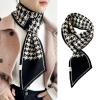 celwa Houndstooth small strip knitted scarf ZC2313 - Khaki view 3