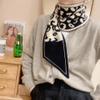 celwa Houndstooth small strip knitted scarf ZC2313 - Khaki view 4