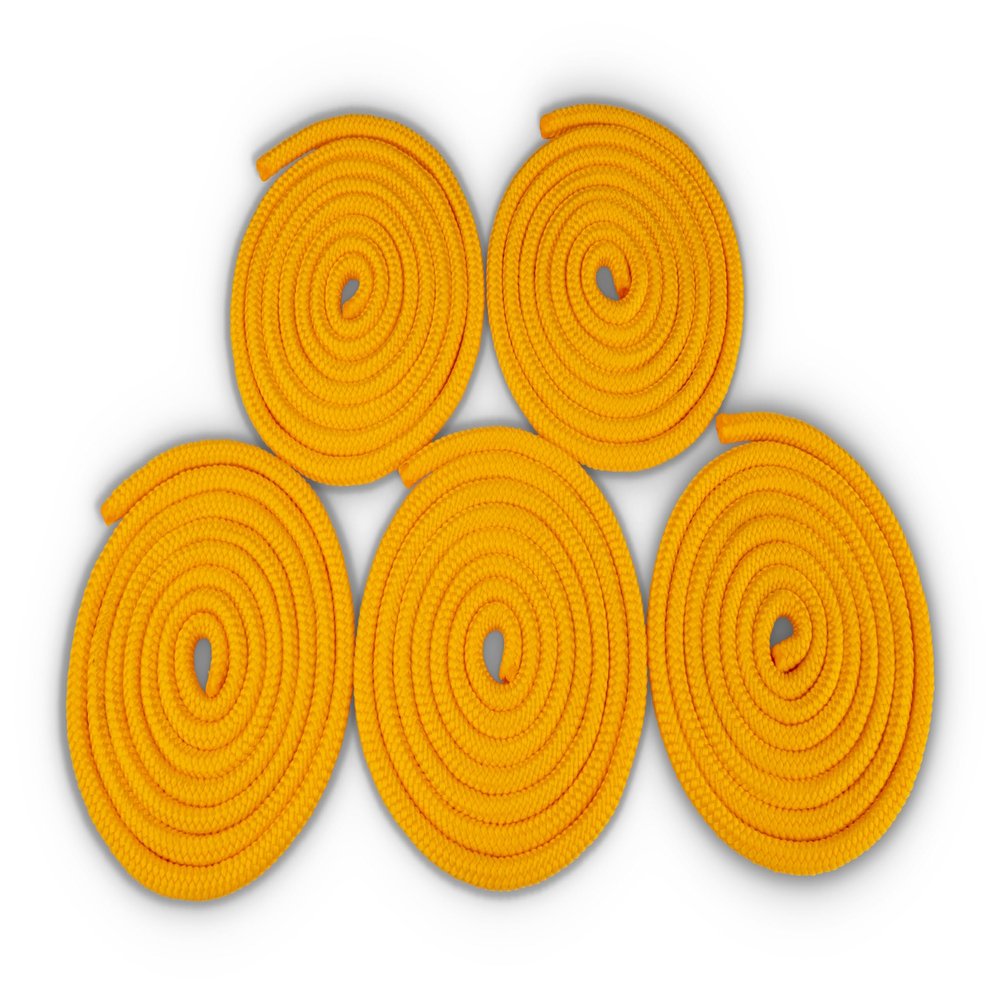 HAEST Jump Rope Set | 2.10 m | Yellow | Je 88 g | Gymnastics Jump Rope | Colorful & Durable, FI-HA-POLY-GE-210-SET5