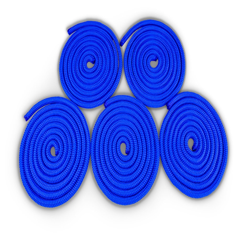 HAEST Jump Rope Set | 3.00 m | Blue | Je 120 g | Gymnastics Jump Rope | Colorful & Durable, FI-HA-POLY-BL-300-SET5