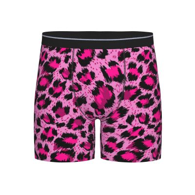 ACTYDER Cheetah Leopard Print Men's Boxer Briefs, Mens Trunks Underwear Wicking-Breathable Underpants Medium Black