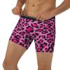 ACTYDER Cheetah Leopard Print Men's Boxer Briefs, Mens Trunks Underwear Wicking-Breathable Underpants Medium Black view 3