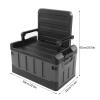 KIMISS Car Storage Box, for Outdoor Enthusiasts, 2-in-1 Foldable Trunk Organizer with Chair, Matt Black Plastic Bin for Camping Fishing Travel RV view 2