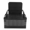 KIMISS Car Storage Box, for Outdoor Enthusiasts, 2-in-1 Foldable Trunk Organizer with Chair, Matt Black Plastic Bin for Camping Fishing Travel RV view 3