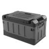 KIMISS Car Storage Box, for Outdoor Enthusiasts, 2-in-1 Foldable Trunk Organizer with Chair, Matt Black Plastic Bin for Camping Fishing Travel RV view 4