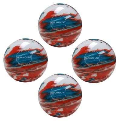 BuyBocceBalls - EPCO Candlepin Bowling Balls - Marbleized - Turquoise, Orange & White (4 1/2 inch- 2lbs. 7oz.) - 4 Balls - Made in USA