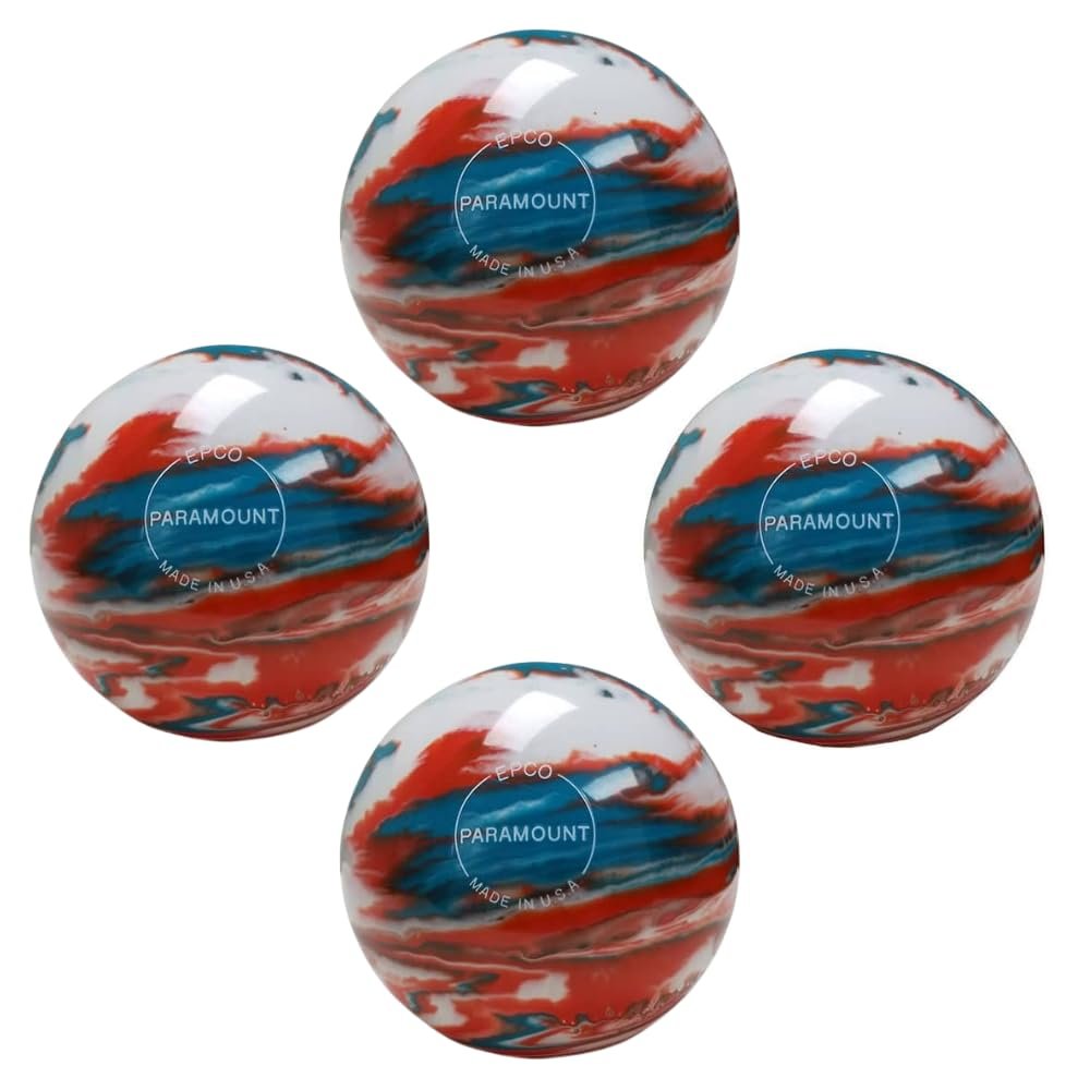 BuyBocceBalls - EPCO Candlepin Bowling Balls - Marbleized - Turquoise, Orange & White (4 1/2 inch- 2lbs. 7oz.) - 4 Balls - Made in USA