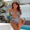 Blooming Jelly Womens One Piece Swimsuit Tummy Control Bathing Suit 2026 Sexy Slimming Flattering Cute Cheeky High Cut Out Ladies Swimwear (Large, Leopard) view 2