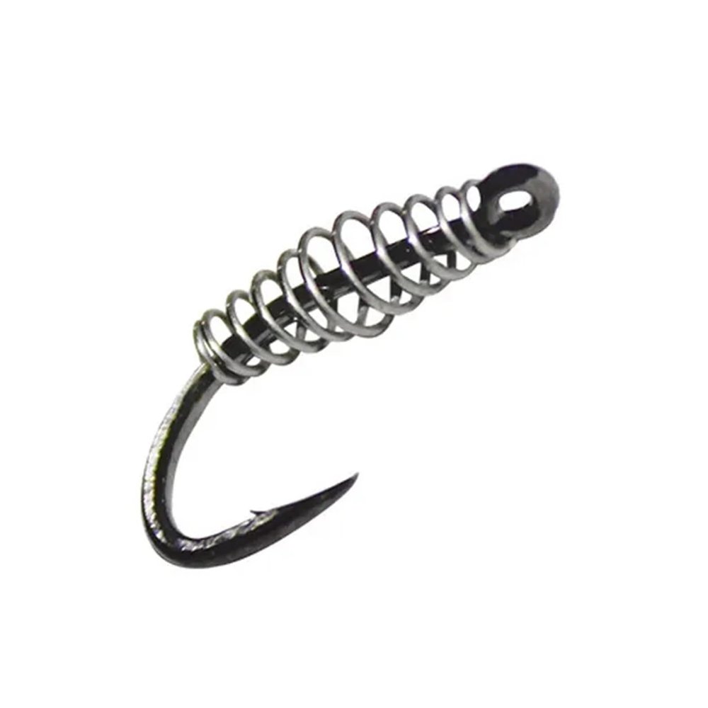 HARAY Fishing Hook 10 PCS/lot Fishing Spring Swivel Hook Barbed Carp Hook Fly Fishing Hook Fishing Accessories Tackle Fishing Pliers (Color : 10#, Size : 10PCS)