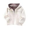 AMIMOJY Christmas Clearance Toddler Kids Baby Outwear Long Sleeve Round Neck Solid Color Jacket Zipper Hooded Windproof Long Prime Member Deals, 18-24 Months, Beige view 1