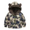 AMIMOJY Christmas Sales Clearance Today Toddler Kids Baby Winter Warm Jacket Outerwear Floral Hooded Zipper Padded Outwear for Girls Sale Outlet