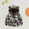 AMIMOJY Christmas Sales Clearance Today Toddler Kids Baby Winter Warm Jacket Outerwear Floral Hooded Zipper Padded Outwear for Girls Sale Outlet view 2