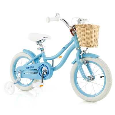 BABY JOY Kids Bike, 14 Inch Kids Bicycles for 3-5 Years Old Children with Training Wheels, Adjustable Height, Handbrake & Coaster Brake, Boys Girls Bike (Blue)