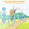 BABY JOY Kids Bike, 14 Inch Kids Bicycles for 3-5 Years Old Children with Training Wheels, Adjustable Height, Handbrake & Coaster Brake, Boys Girls Bike (Blue) view 2