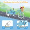 BABY JOY Kids Bike, 14 Inch Kids Bicycles for 3-5 Years Old Children with Training Wheels, Adjustable Height, Handbrake & Coaster Brake, Boys Girls Bike (Blue) view 3