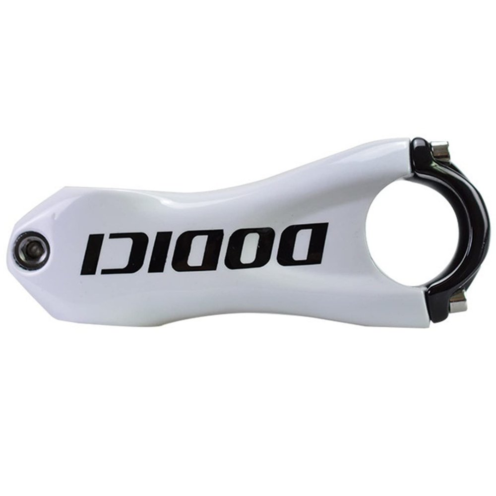 ALBARAY Bike Stem, 31.8 MTB Stem 10 Degree Full Carbon Fiber Light Weight Bike Short Handlebar Stem Suitable for Mountain Bike Road(White,100mm)