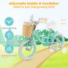 BABY JOY Kids Bike, 14 Inch Kids Bicycles for 3-5 Years Old Children with Training Wheels, Adjustable Height, Handbrake & Coaster Brake, Boys Girls Bike (Green) view 2