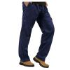 WZIKAI Mens Cargo Pants Elastic Waist Joggers for Men Workout Sweatpants Casual Long Trousers Navy Blue L view 2