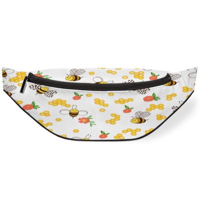 Fanny Pack for Women Men Lovely Bees Love Waist Pack Crossbody Bag with Adjustable Straps for Hiking Running Walking Travel Cycling